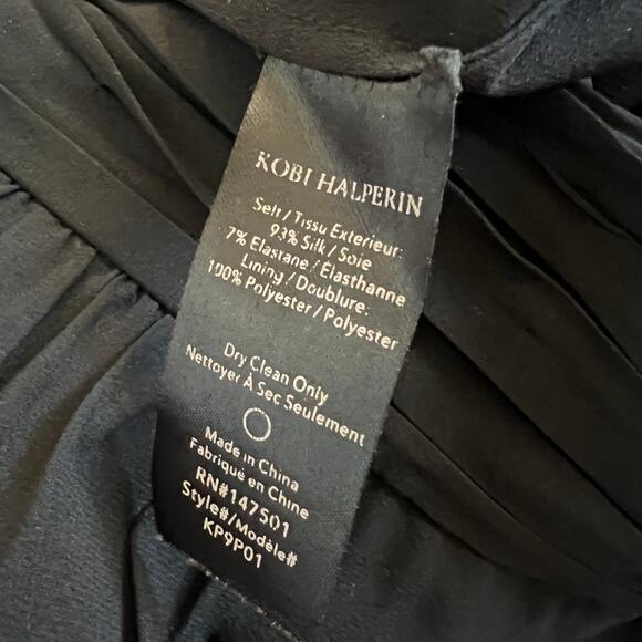 Kobi Halperin Black Wide Leg Pants Pleated Silk size 6 - Picture 7 of 9